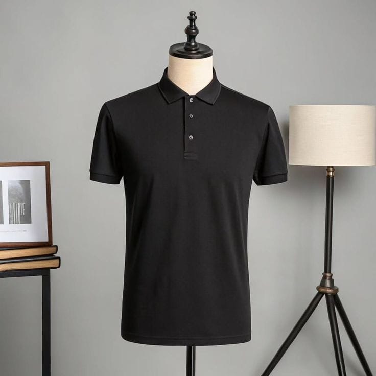 Men's Black Polo T-Shirt - Classic Fit