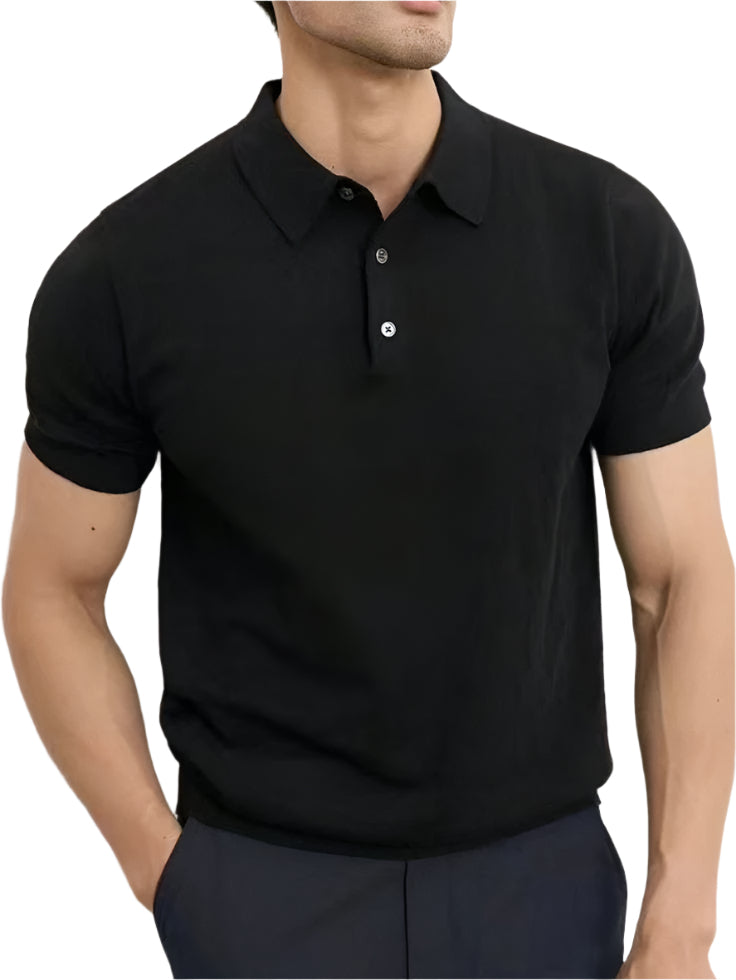 Men's Black Polo T-Shirt - Classic Fit