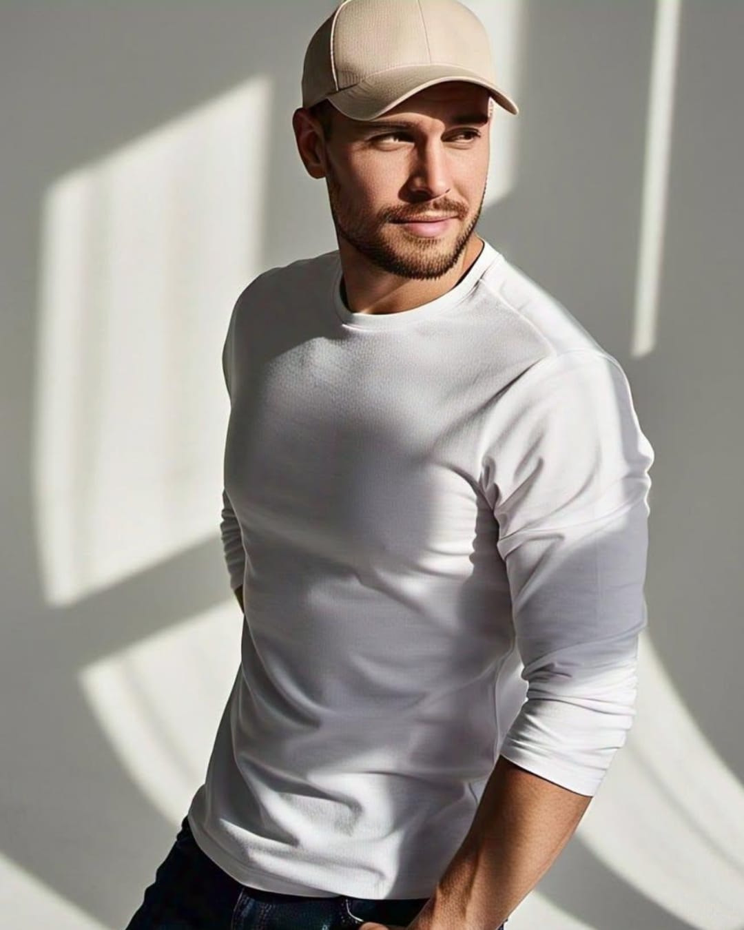 Khaki Baseball Cap with Round Front - Casual Style
