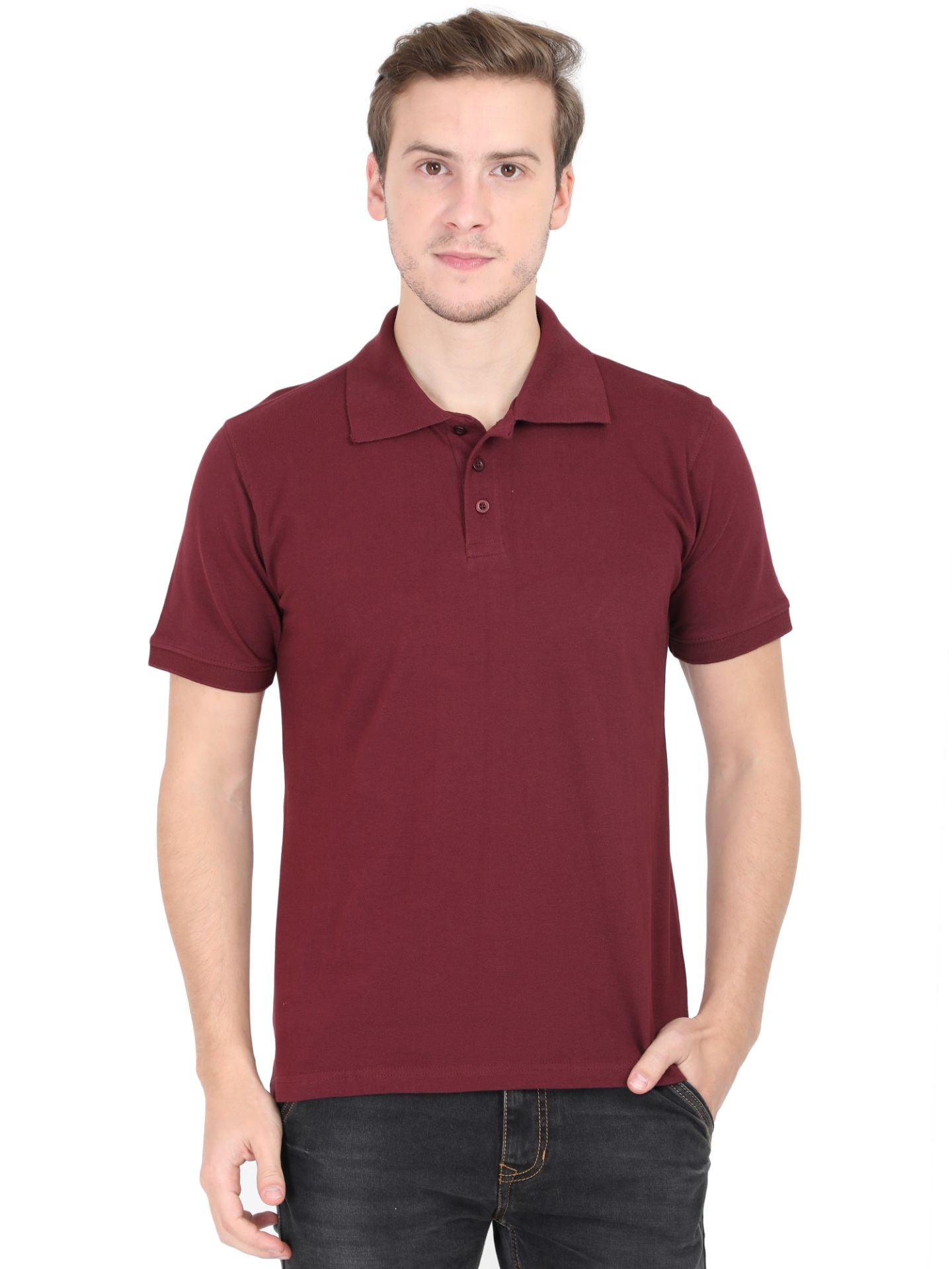 Maroon Polo T Shirt for Men - Perfect for Everyday Wear