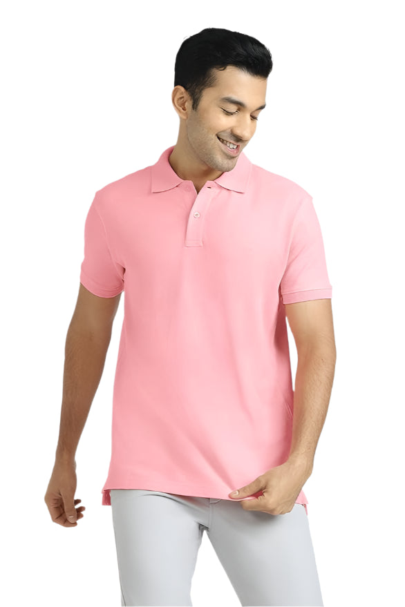 Pink Polo T-Shirt for Men - Vibrant and Stylish